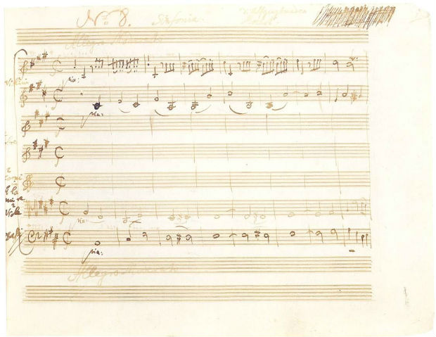 Pgina da sinfonia de Mozart que anteriormente havia atingido o maior preo em um leilo, $ 4 mi em 1987