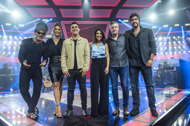 Carlinhos Brown, Ivete Sangalo, Andr Marques, Thalita Rebouas e Victor & Lo no 'The Voice Kids' 