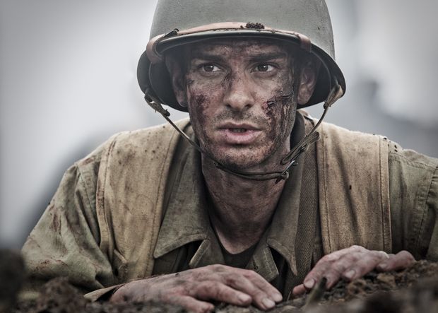 Andrew Garfield em cena de 'Até o Último Homem'´, que concorre a seis Oscar