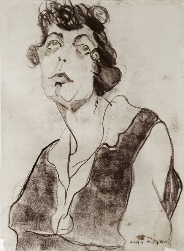 Estudo para 'A Boba', obra de Anita Malfatti concluída em 1916 e agora no MAM