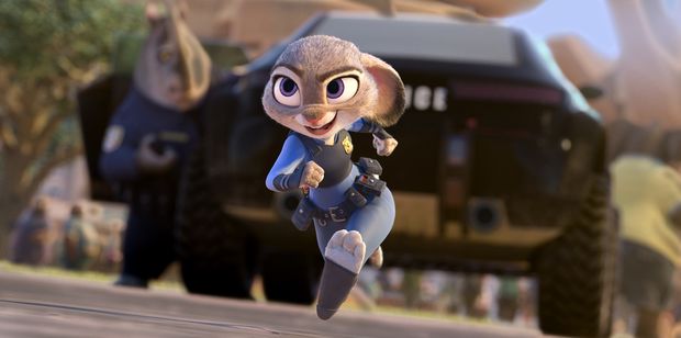 This image released by Disney shows Judy Hopps, voiced by Ginnifer Goodwin, in a scene from the animated film, 