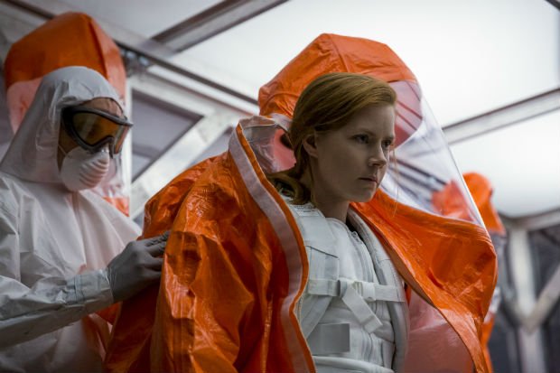 This image released by Paramount Pictures shows Amy Adams in a scene from "Arrival." (Jan Thijs/Paramount Pictures via AP) ORG XMIT: NYET666