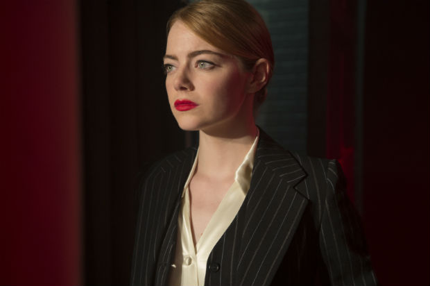 This image released by Lionsgate shows Emma Stone in a scene from, "La La Land." Stone was nominated for an Oscar for best actress in a leading role on Tuesday, Jan. 24, 2017, for her work in the film. The 89th Academy Awards will take place on Feb. 26. (Dale Robinette/Lionsgate via AP) ORG XMIT: NYET220