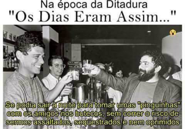 Chico Buarque e Lula em meme que tem viralizado em grupos pr-Bolsonaro