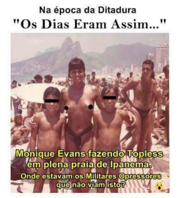 Monique Evans em meme que tem circulado em grupos pr-Bolsonaro