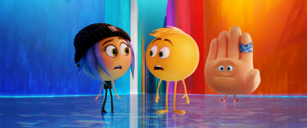 Jailbreak, Gene e Hi-5 em cena de 'Emoji - O Filme'