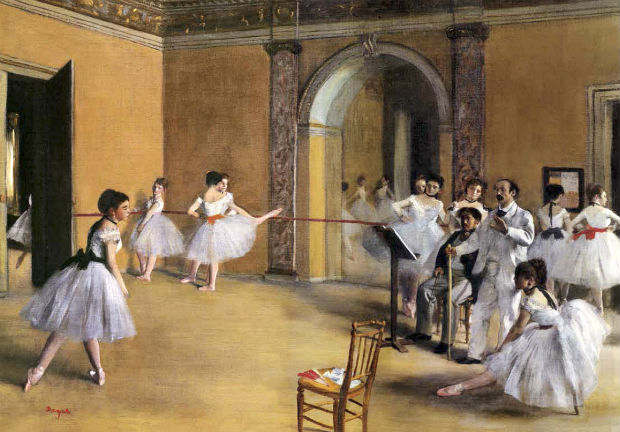 O Salão de Balé da Ópera' (1872), de Edgar Degas, obra que está no volume 1 da coleção