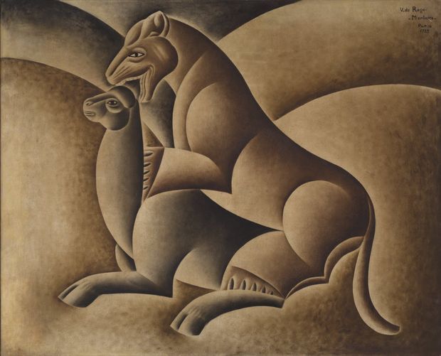 O Lobo e a Ovelha', pintura de 1925, de Vicente do Rego Monteiro