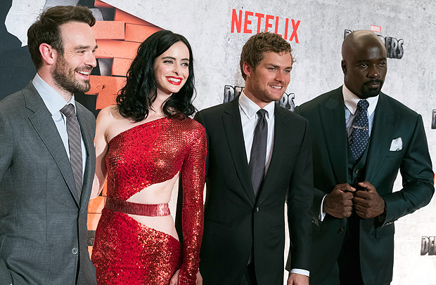 Charlie Cox, Krysten Ritter, Finn Jones e Mike Colter, os protagonistas de 'Os Defensores', da Netflix