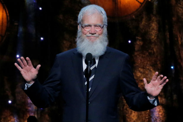 David Letterman apresentando o '32 Annual Rock & Roll Hall of Fame Induction' em 2017
