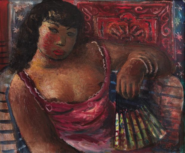 Mulata com Leque', tela realizada em 1937 por Di Cavalcanti, agora na Pinacoteca