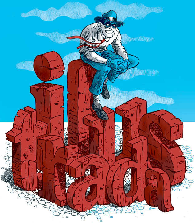 Logo da 'Ilustrada' com o personagem Spirit, desenhado por Joo Montanaro  moda de Eisner 