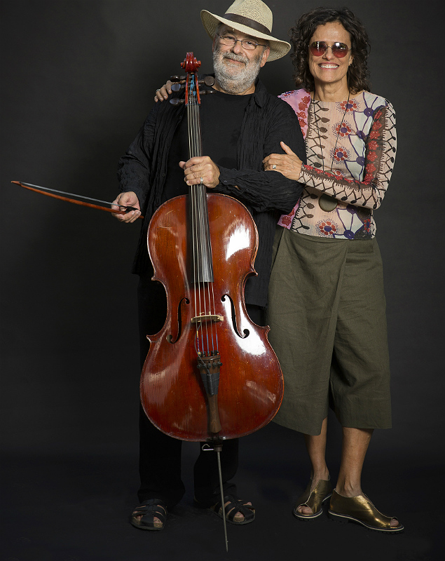 O violoncelista Jaques Morelenbaum e Zlia Duncan, parceiros no lbum 'Invento +'