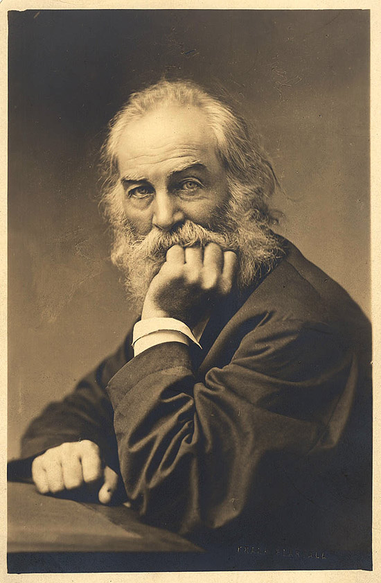 O poeta Walt Whitman, em 1870, no Brooklin, Nova York