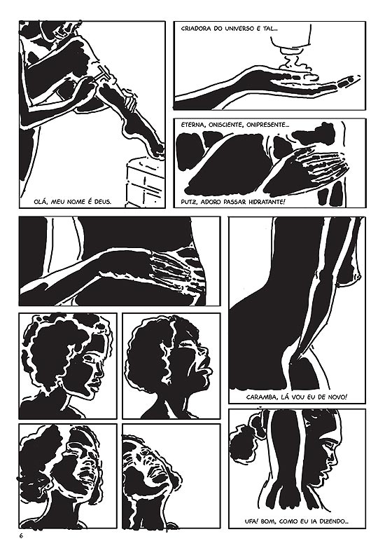 Tira da graphic novel "Deus, Essa Gostosa", do ilustrador Rafael Campos Rocha