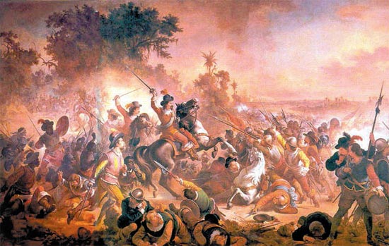 "A Batalha dos Guararapes" (1879), de Vítor Meireles, narra a formação mítica de um Exército multirracial que lutou contra os holandeses em 1648-49