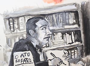 Retrato do escritor e colunista da Folha Carlos Heitor Cony feito pelo artista plstico Paulo Monteiro