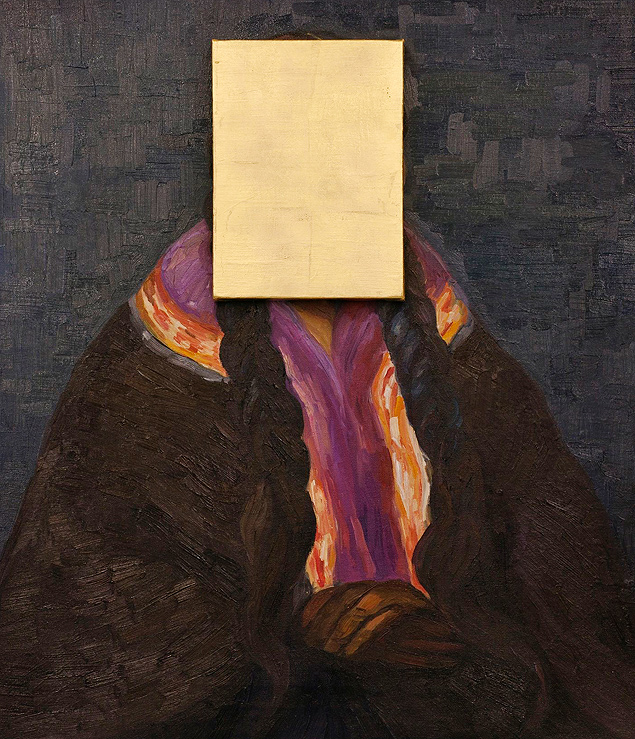 "Pan de Oro sobre Retrato Indigenista" (2014), de Sandra Gamarra