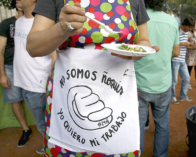 Manifestante em Buenos Aires em 29 de janeiro
