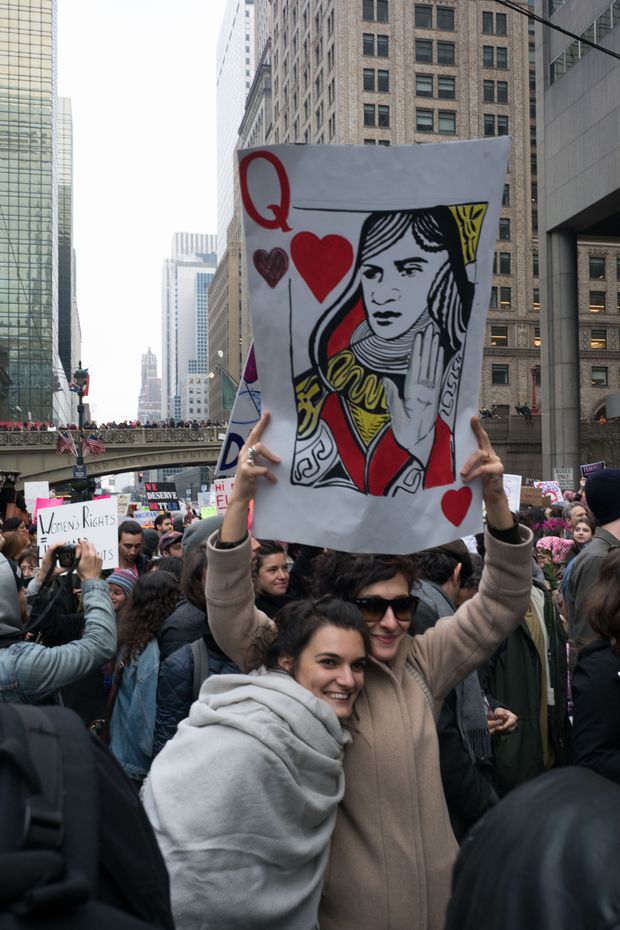 Manifestantes em protesto contra Trump em Nova York, no dia 21 de janeiro 