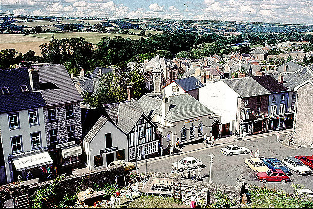 Vista da cidade de Hay-on-Wye