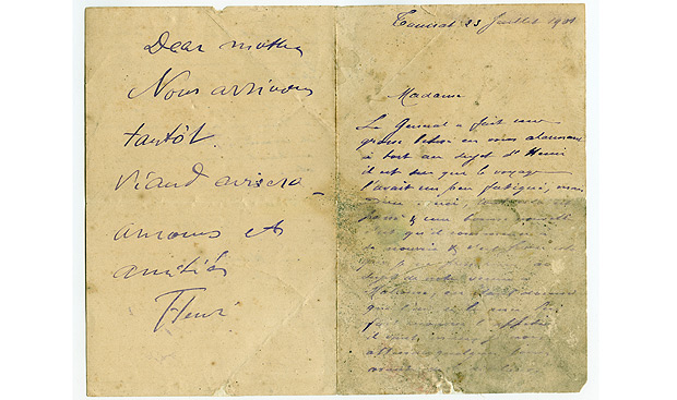 SO PAULO, SP, 26.JUN.2017 - Carta manuscrita de Henri de Toulouse-Lautrec e Paul Viaud  condessa Adle, parte da mostra "TOULOUSE-LAUTREC EM VERMELHO", em cartaz no Masp at 1/10 - Divulgao ***DIREITOS RESERVADOS. NO PUBLICAR SEM AUTORIZAO DO DETENTOR DOS DIREITOS AUTORAIS E DE IMAGEM***