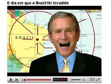 Na animação, Bush tem planos de invadir o Brasil com seus super-astros de Hollywood