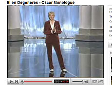 Ellen Degeneres, mestre de cerimnia do <br>Oscar 2007, pode ser vista no YouTube