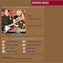 Banda Calypso está entre os 55 mil perfis musicais de artistas brasileiros que já fazem parte do MySpace