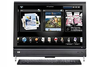 Companhia Hewlett-Packard apresentou neste ano um computador que possui tela sensível ao toque, o TouchSmart All-in-One