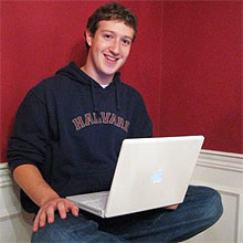 Zuckerberg é considerado o jovem magnata do mundo, com uma fortuna de US$ 1,5 bilhão