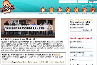 Página inicial do site, no qual alunos avaliam docentes alemães; professora perdeu causa que pedia a retirada da página do ar