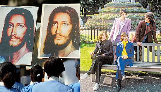 Com imagens de Jesus, haitianos participam de procisso; os Beatles posam com ternos coloridos nos anos 60