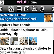 Verso do Orkut voltado para celulares com Java; sites oferecem opes ajustadas
