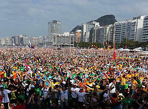 ltima celebrao do papa Francisco na Jornada Mundial de Juventude, na praia de Copacabana, no Rio, em 28 de julho