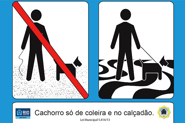 The signs warn tourists and residents about the prohibition of dogs on the beach