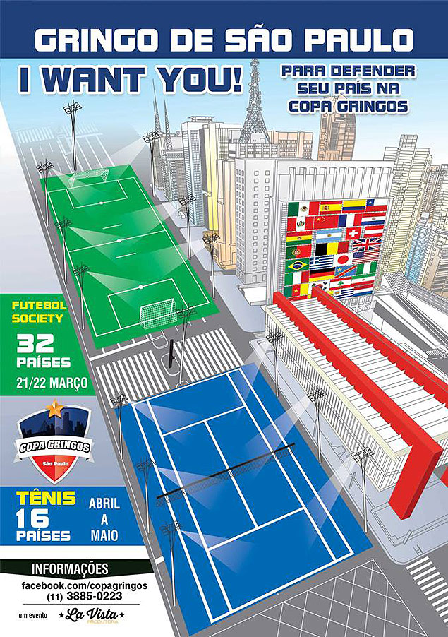 Campeonatos de ftbol y tenis para gringos en So Paulo