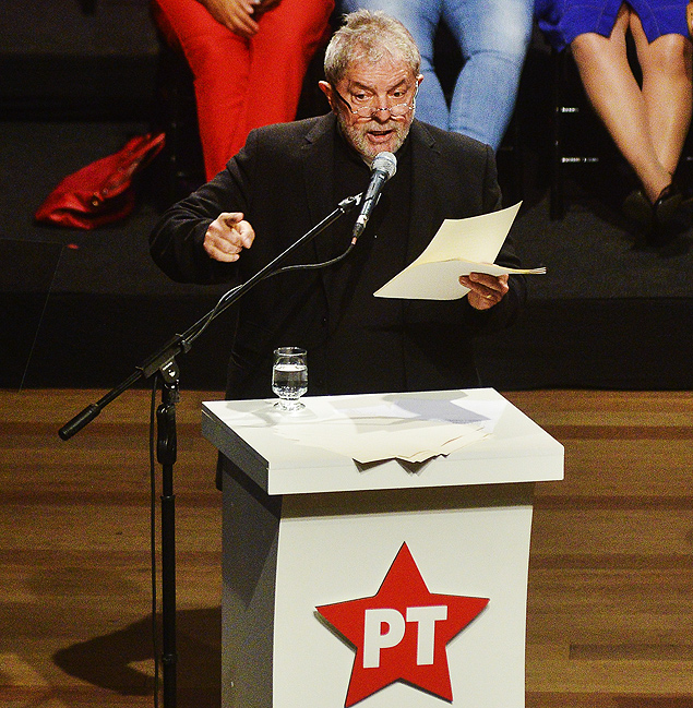 O ex-presidente Lula durante evento do PT, em fevereiro