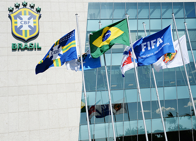 The facade of the headquarters of the Brazilian Football Confederation (CBF) at Barra da Tijuca neighbourhood in Rio de Janeiro, Brazil, on May 28, 2015. The CBF's headquarters is named after the CBF's former president and current member of the FIFA's organizing committee for the Olympic football tournaments, Jose Maria Marin, who was arrested today in Switzerland along with other FIFA officials, accused of corruption. Swiss police detained several FIFA leaders in a dawn raid Wednesday as part of a twin corruption inquiry that rocked world football's governing body two days before its leader Sepp Blatter seeks a new term. All now face deportation to the United States on charges of accepting more than $150 million in bribes. This morning the leaders of the CBF removed the name of Jose Maria Marin from its headquarters. AFP PHOTO/VANDERLEI ALMEIDA ORG XMIT: VAN528
