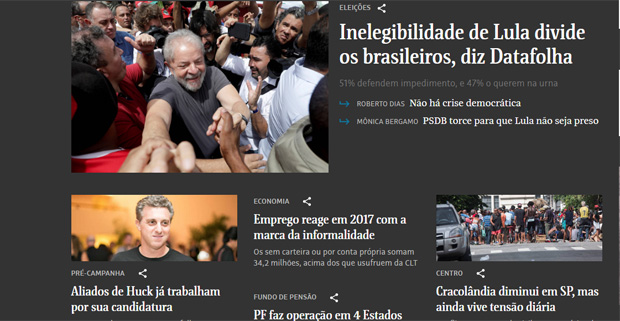 Folha web pages and color contrast 
