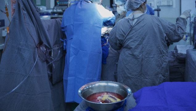 Un corazn donado aguarda para ser trasplantado a un paciente en el centro quirrgico del Instituto del Corazn en So Paulo