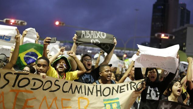 Demonstrators protest in Salvador
