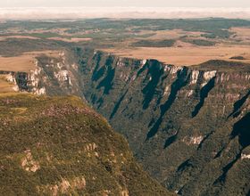 Canyons and Waterfalls Seen in Helicopter Tour over Southern Brazil's Mountains