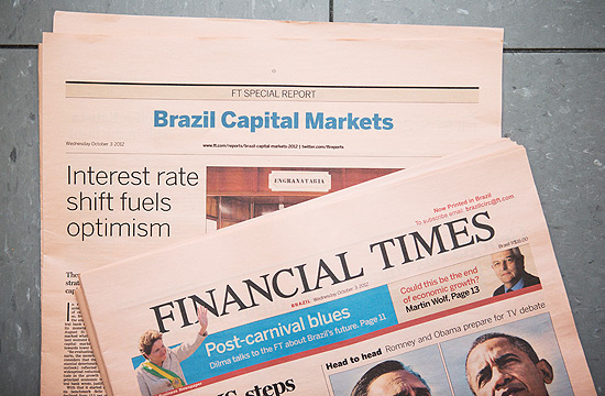 Edio do "Financial Times" impressa e vendida no Brasil.