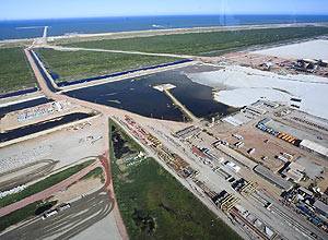 Terminal do Porto do Açu, no município de São João da Barra, no norte Fluminense