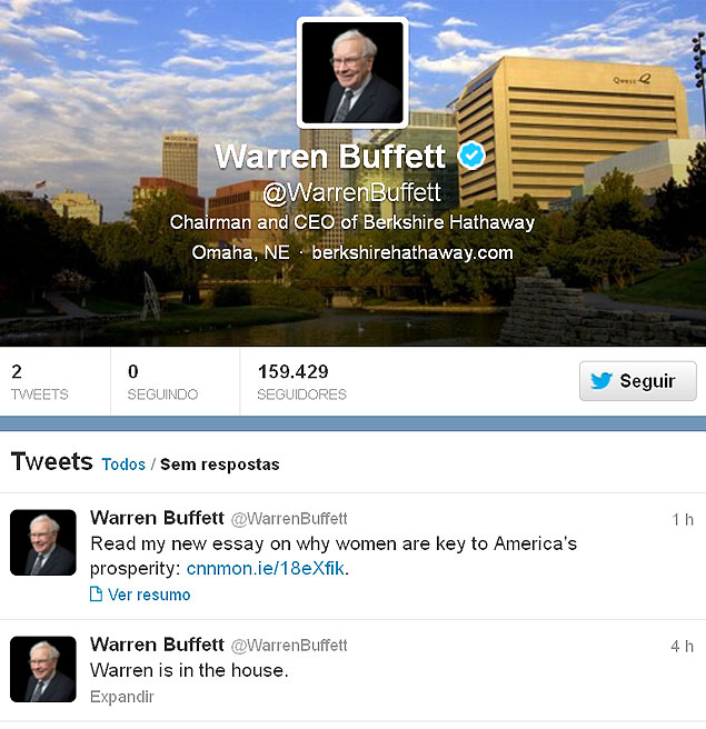 Conta do megainvestidor Warren Buffet no Twitter
