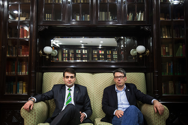 Rafael Haddad (esq), chefe do BDI Board Brazil, brao brasileiro da Confederao Nacional da Indstria Alem e Claudio Struck, coordenador do Alemanha-Brasil 2013-2014