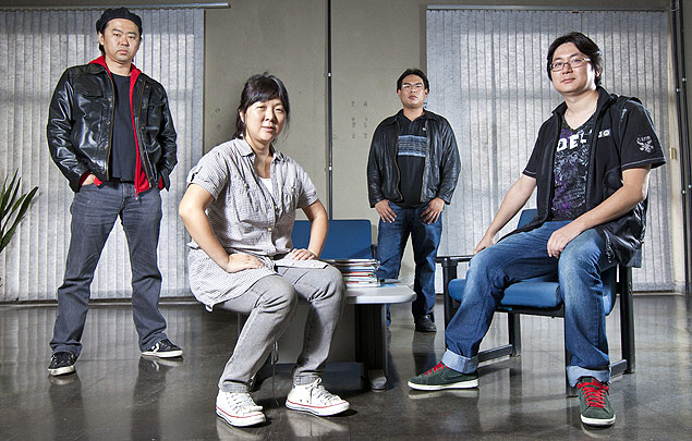 Da esquerda para a direita, os scios Bruno Koo, Cristina Cho, Saul Ishida e Luis Uehara