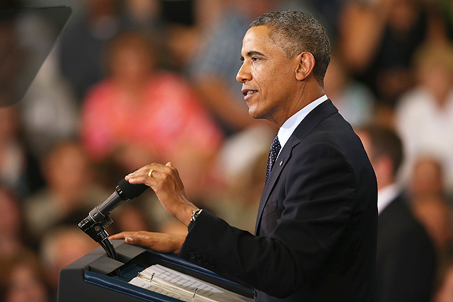 Presidente dos EUA, Barack Obama, discursa no Knox College, em Illinois