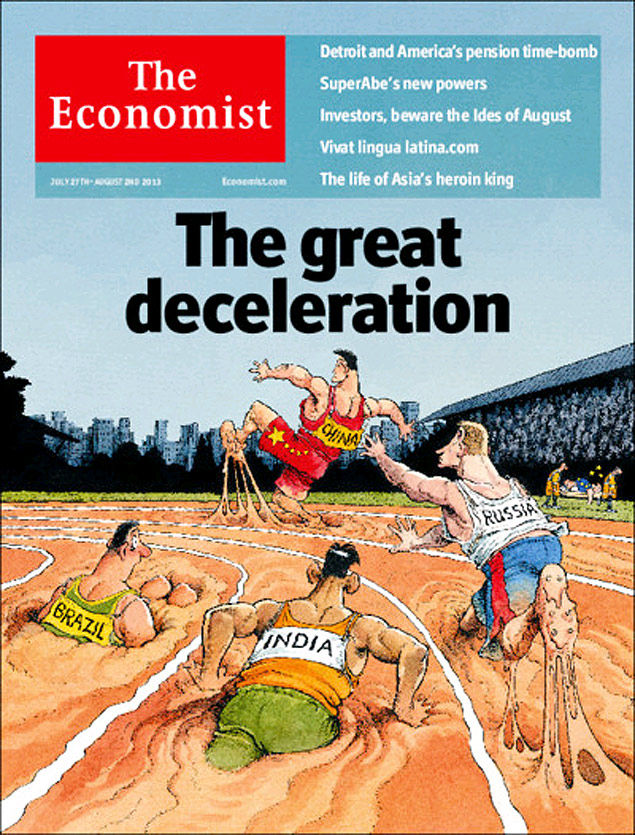 Reprodução da capa da revista "Economist", que destacou o crescimento lento da economia mundial